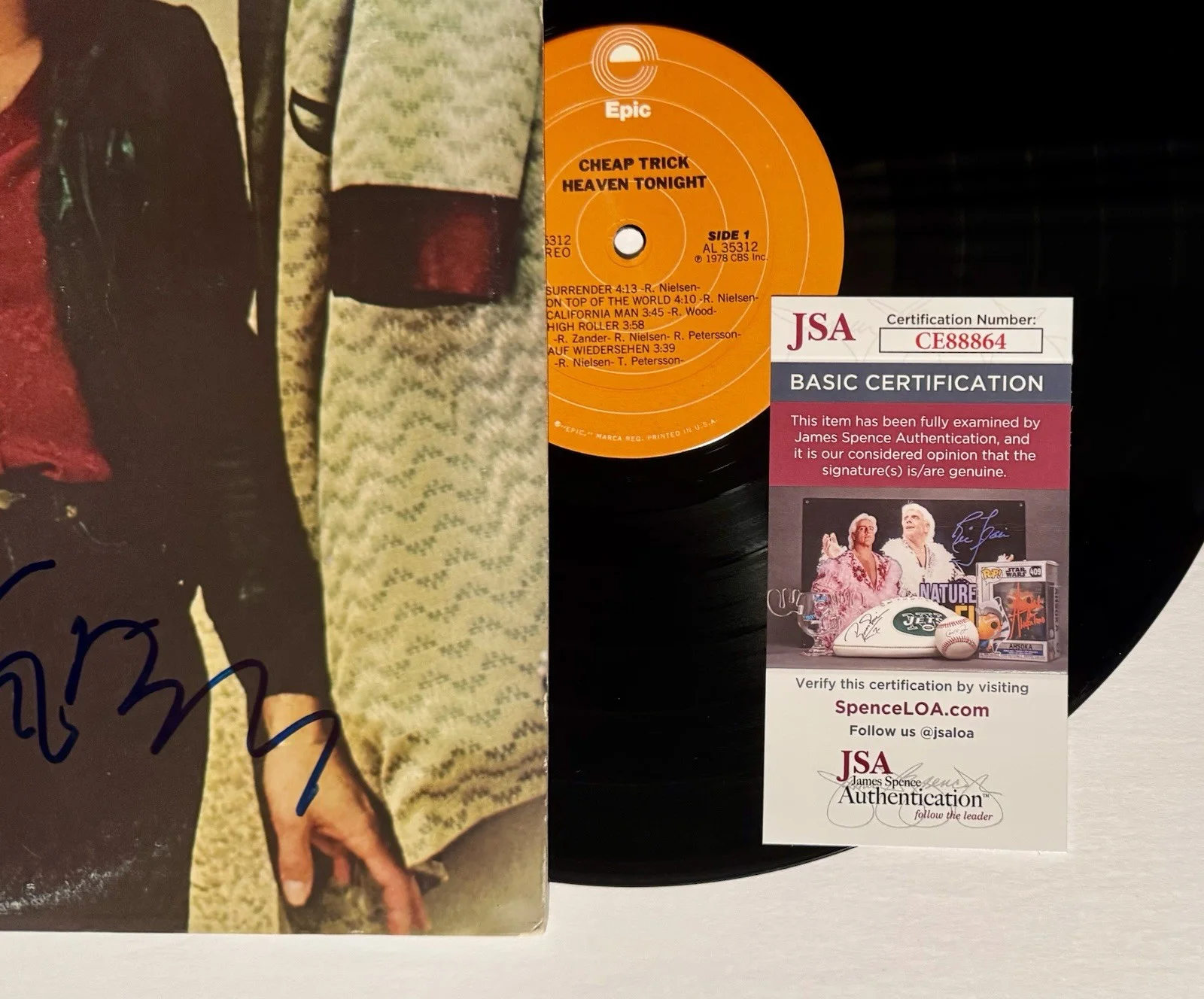CHEAP TRICK ROBIN, RICK & TOM SIGNED AUTOGRAPHED VINYL ALBUM LP +JSA COA, изображение 2