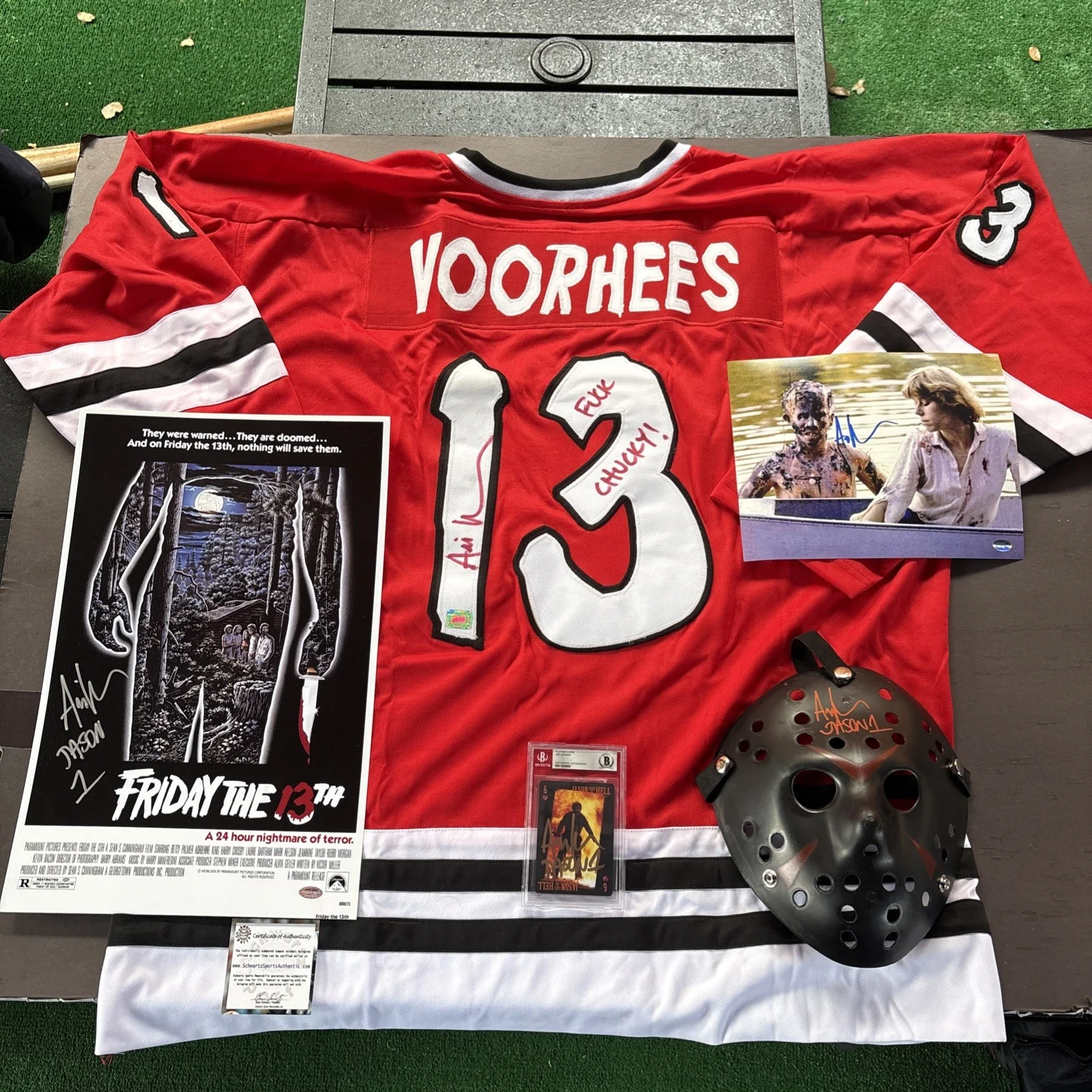 Ari Lehman — Ari Lehman Signed Friday the 13th Set-Jersey/Poster/8X10/Mask/Card-Ari/BAS/PPC, изображение 2