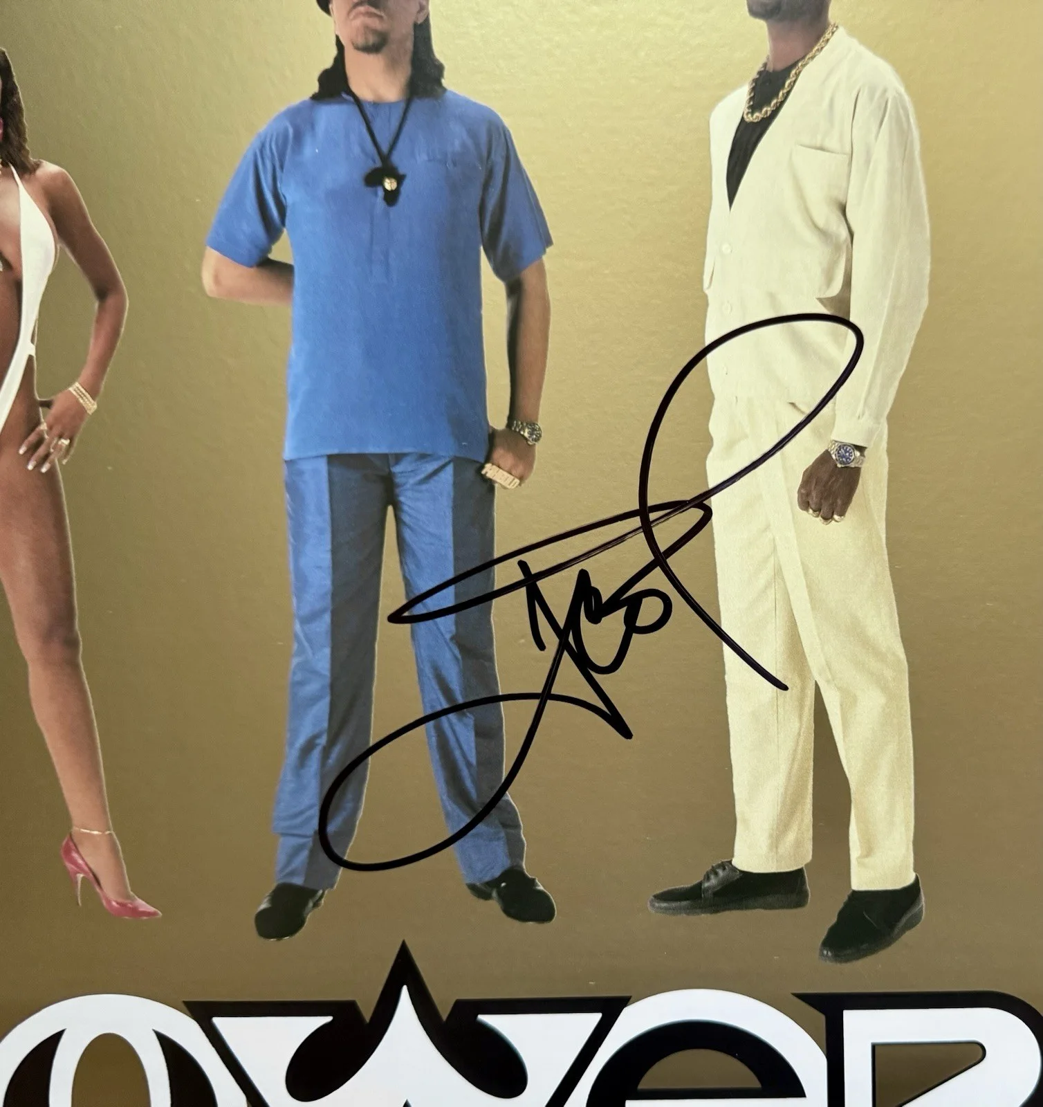 ICE-T HAND SIGNED AUTOGRAPHED "POWER" GOLD COVER VINYL ALBUM LP +JSA COA., image 2