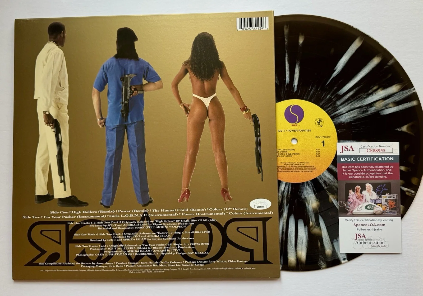 ICE-T HAND SIGNED AUTOGRAPHED "POWER" GOLD COVER VINYL ALBUM LP +JSA COA., image 4