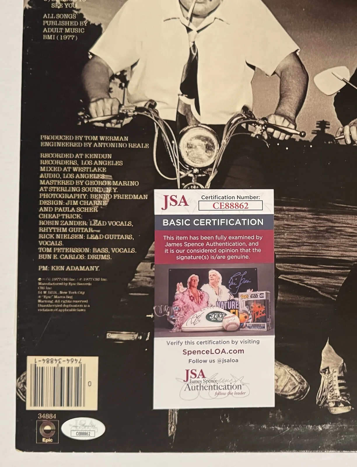 CHEAP TRICK ROBIN ZANDER SIGNED AUTOGRAPHED VINYL ALBUM LP WITH JSA COA, изображение 5