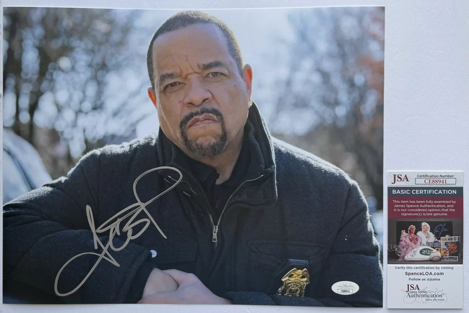 ICE-T — ICE-T HAND SIGNED AUTOGRAPH "LAW & ORDER: SVU" 11X14 PHOTO +JSA COA RAP LEGEND!