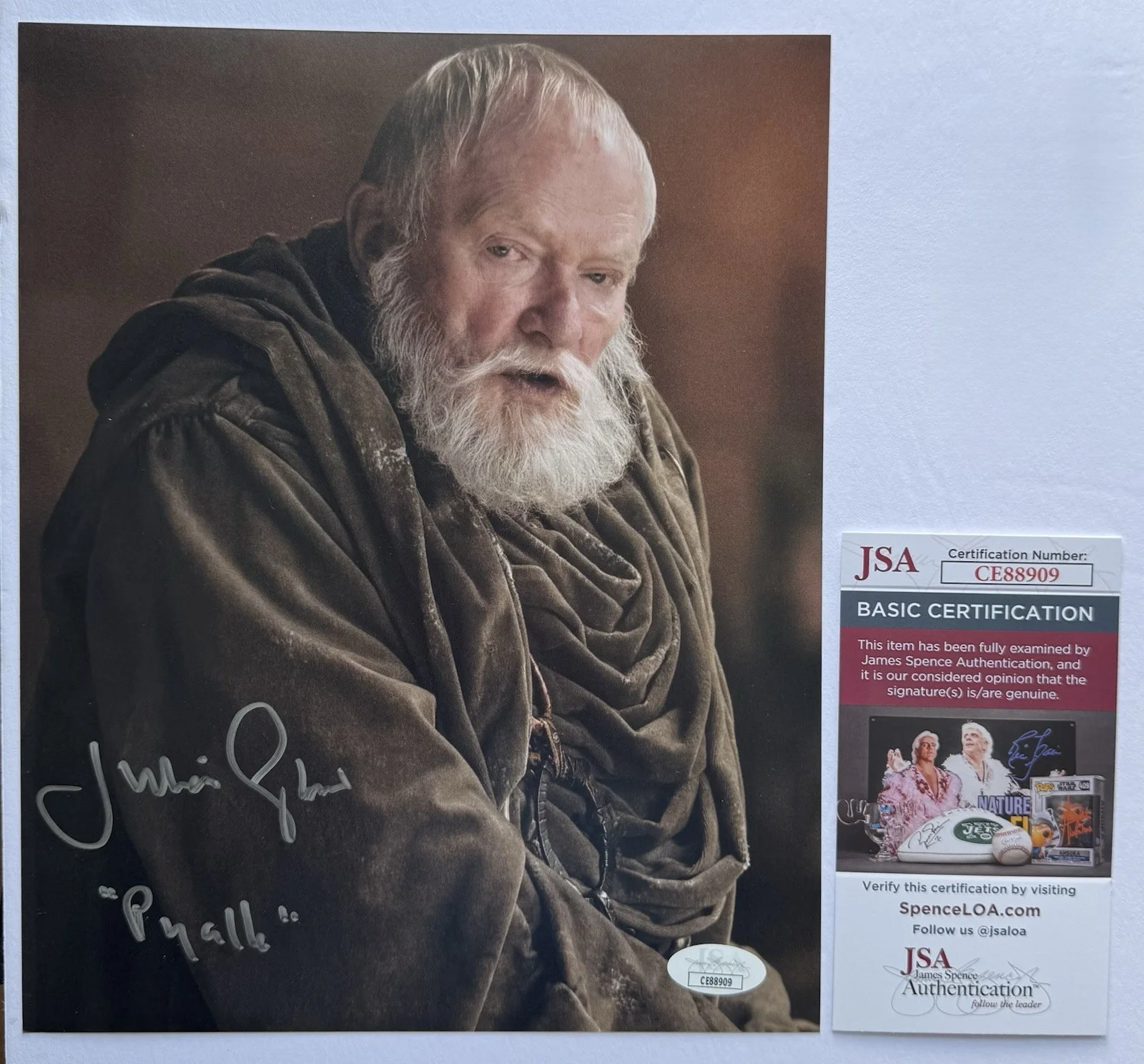 JULIAN GLOVER — JULIAN GLOVER SIGNED AUTOGRAPH "GAME OF THRONES" 8X10 PHOTO +JSA COA