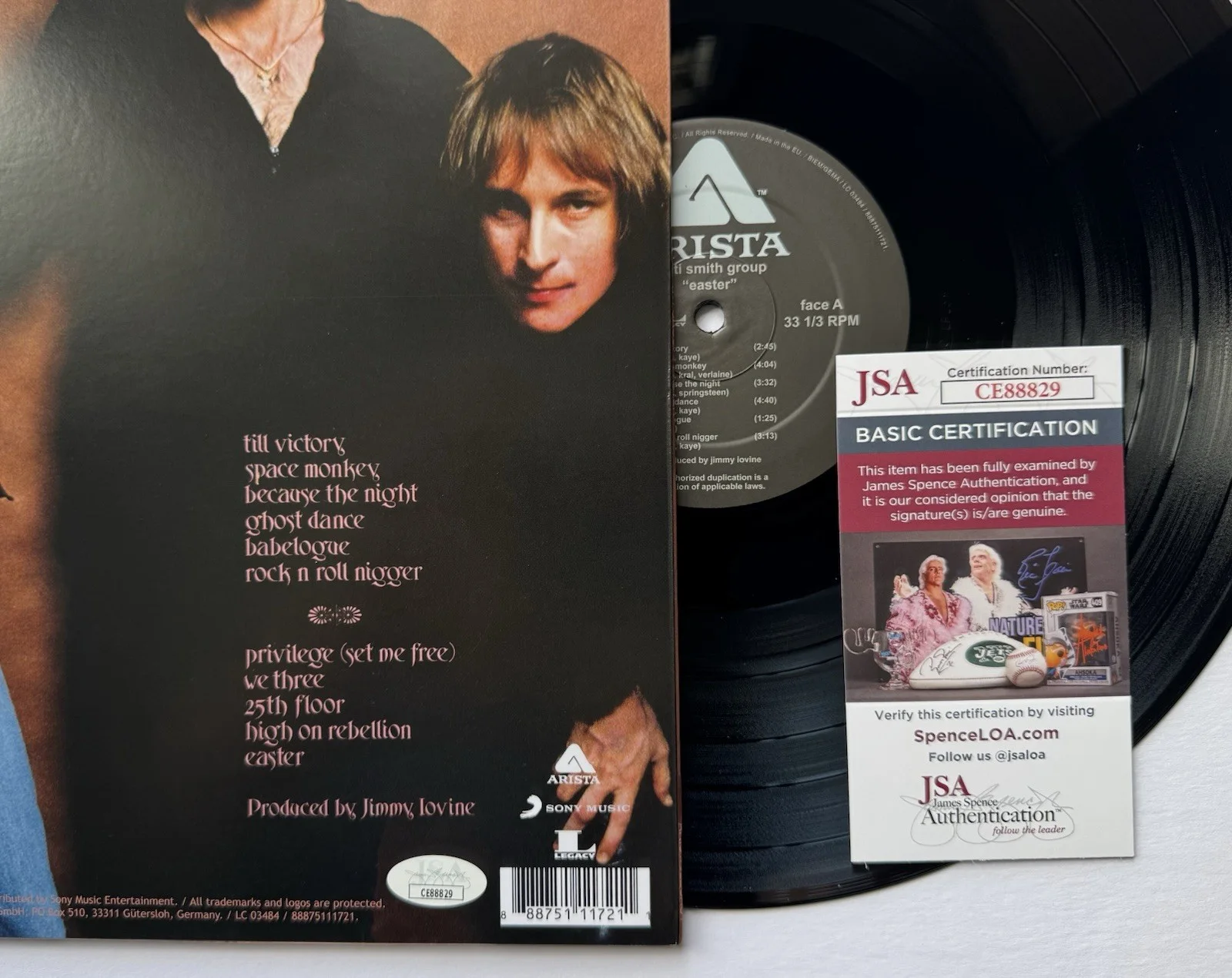 PATTI SMITH HAND SIGNED AUTOGRAPHED "EASTER" VINYL ALBUM LP +JSA COA., image 5