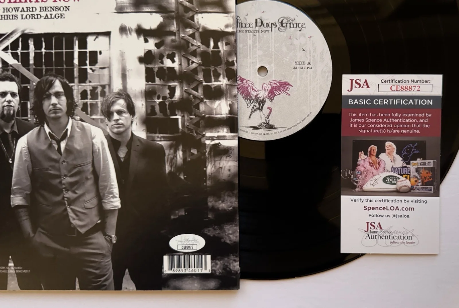 THREE DAYS GRACE ADAM, NEIL, BARRY & BRAD SIGNED AUTOGRAPHED VINYL ALBUM JSA COA, image 5