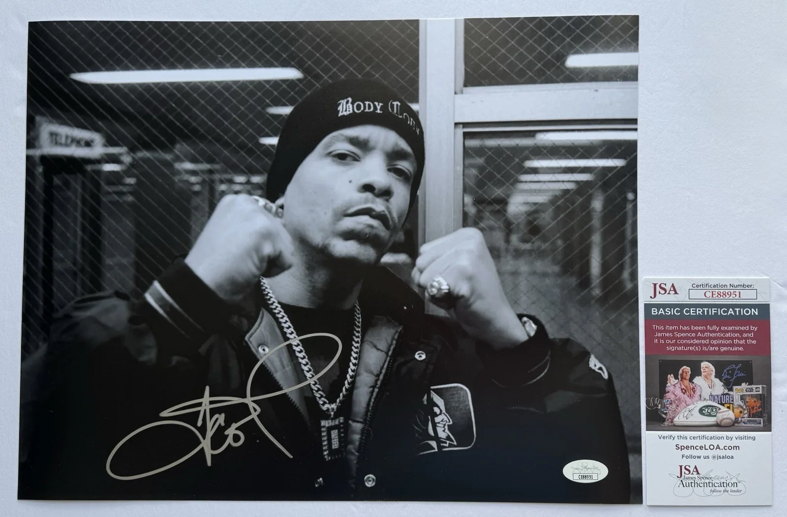 ICE-T — ICE-T HAND SIGNED AUTOGRAPH "LAW & ORDER: SVU" 11X14 PHOTO +JSA COA RAP LEGEND.