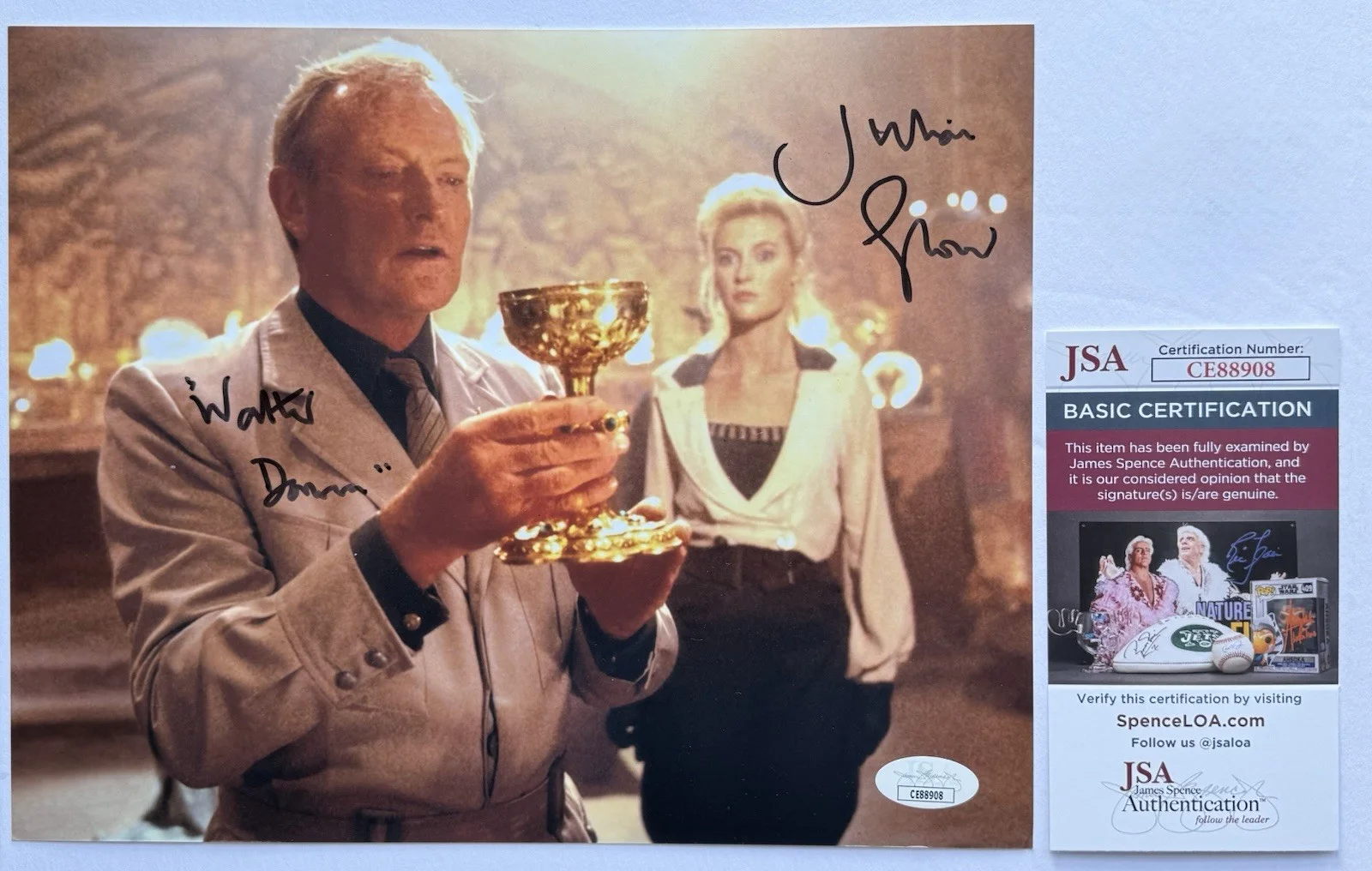 JULIAN GLOVER — JULIAN GLOVER SIGNED AUTOGRAPH "INDIANA JONES LAST CRUSADE" 8X10 PHOTO +JSA COA
