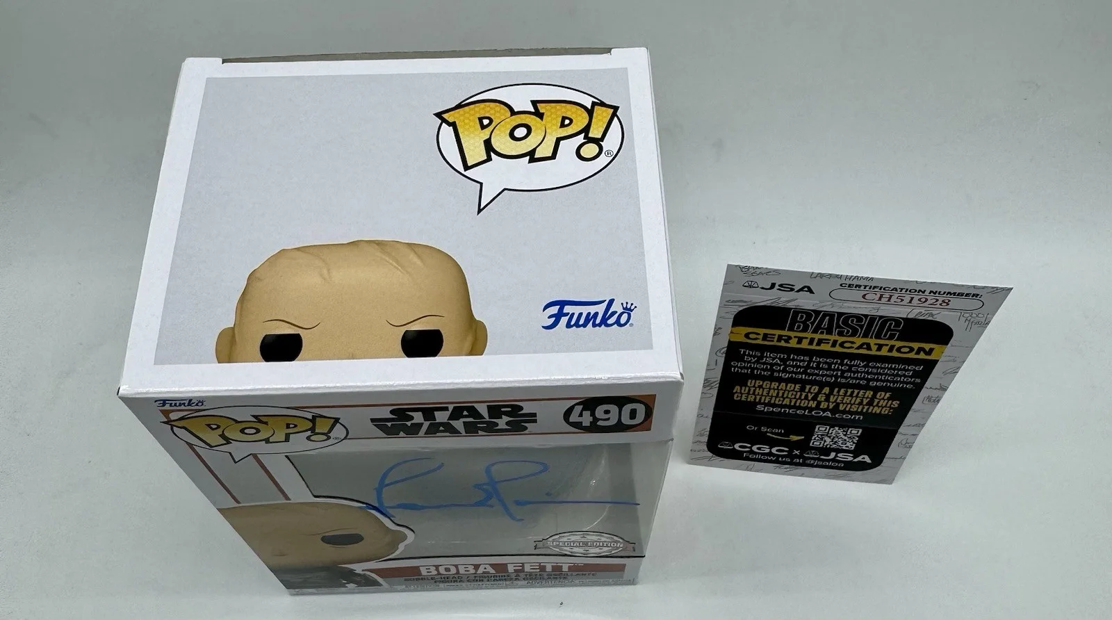 TEMUERA MORRISON — TEMUERA MORRISON SIGNED AUTOGRAPH BOBA FETT SPECIAL STAR WARS FUNKO POP +JSA COA, image 2