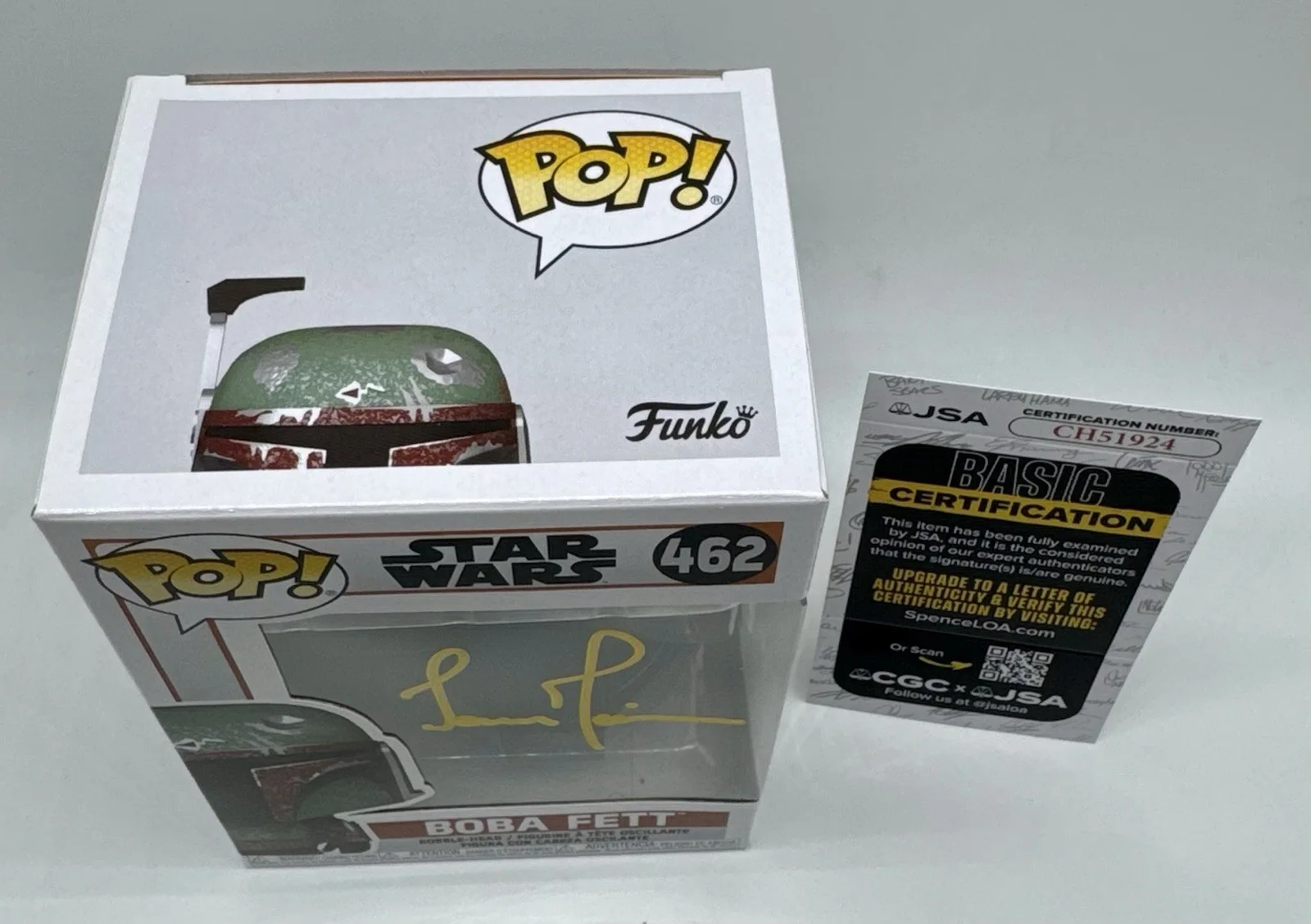 TEMUERA MORRISON — TEMUERA MORRISON SIGNED AUTOGRAPH BOBA FETT STAR WARS FUNKO POP WITH JSA COA., image 2