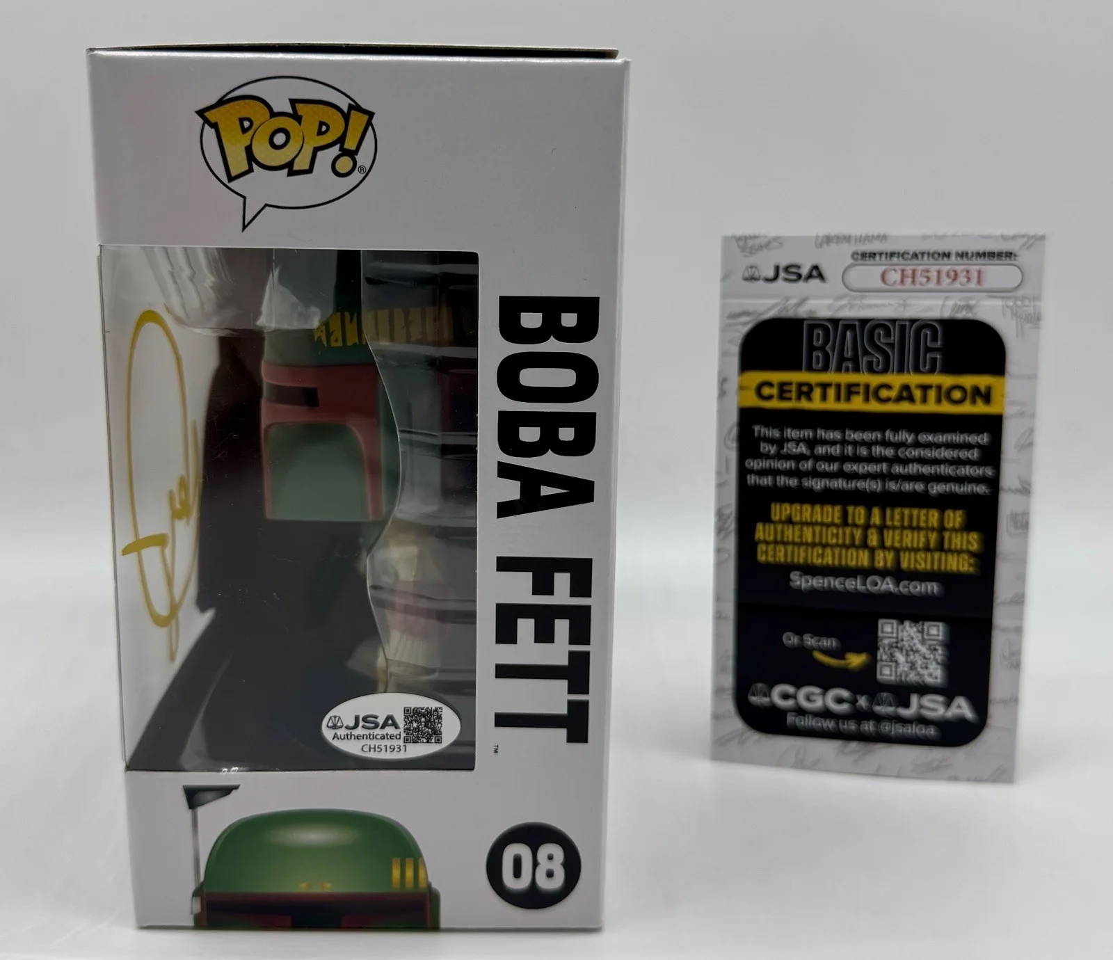 DANIEL LOGAN — DANIEL LOGAN HAND SIGNED AUTOGRAPH BOBA FETT STAR WARS FUNKO POP +JSA COA., изображение 3