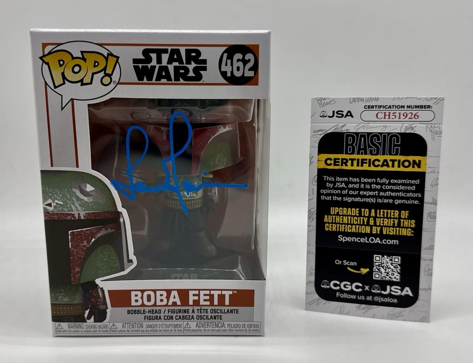 TEMUERA MORRISON — TEMUERA MORRISON SIGNED AUTOGRAPH BOBA FETT STAR WARS FUNKO POP WITH JSA COA..