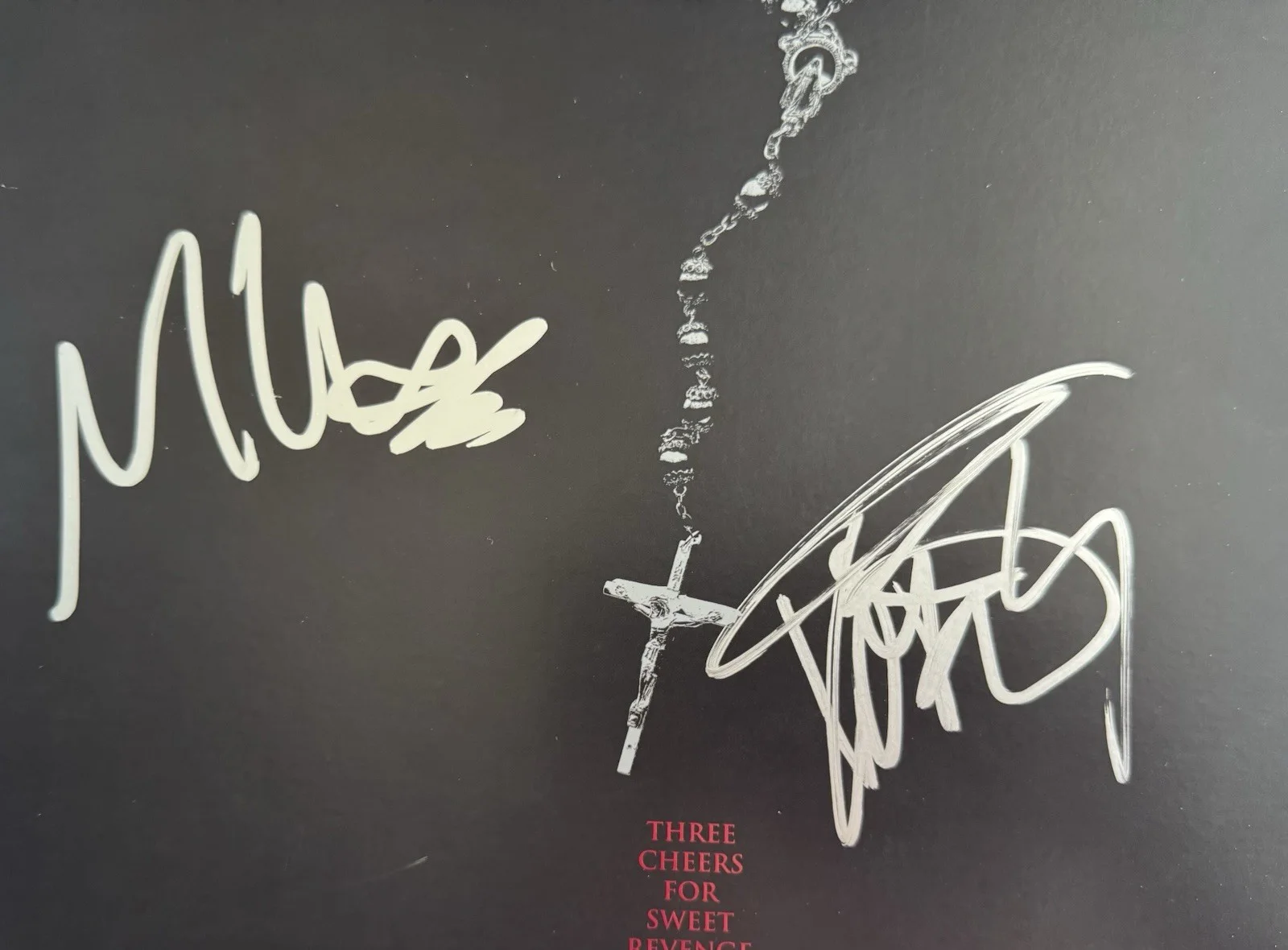FRANK IERO & MIKEY WAY SIGNED AUTOGRAPHED "THREE CHEERS" VINYL ALBUM LP +JSA COA, изображение 5