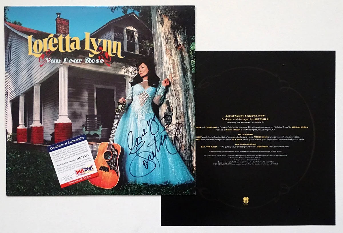 LORETTA LYNN Signed VAN LEAR ROSE Autograph Album PSA/DNA COA Jack White Stripes, image 2