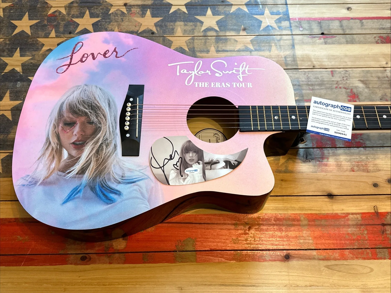 🚨Rare TAYLOR SWIFT Signed CUSTOM FULL SIZE Acoustic Guitar Country ACOA 🚨🚨🎸, изображение 3