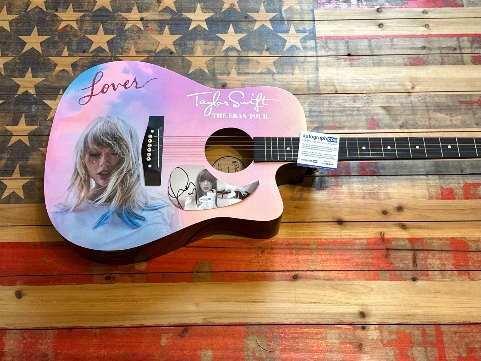 🚨Rare TAYLOR SWIFT Signed CUSTOM FULL SIZE Acoustic Guitar Country ACOA 🚨🚨🎸, изображение 3