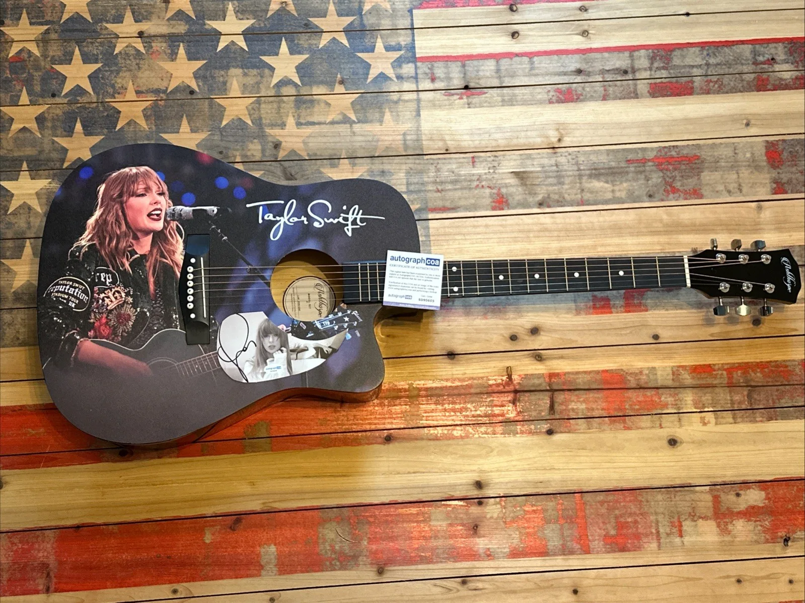 🚨Rare TAYLOR SWIFT Signed CUSTOM FULL SIZE Acoustic Guitar Country ACOA 🚨🚨🎸, image 2