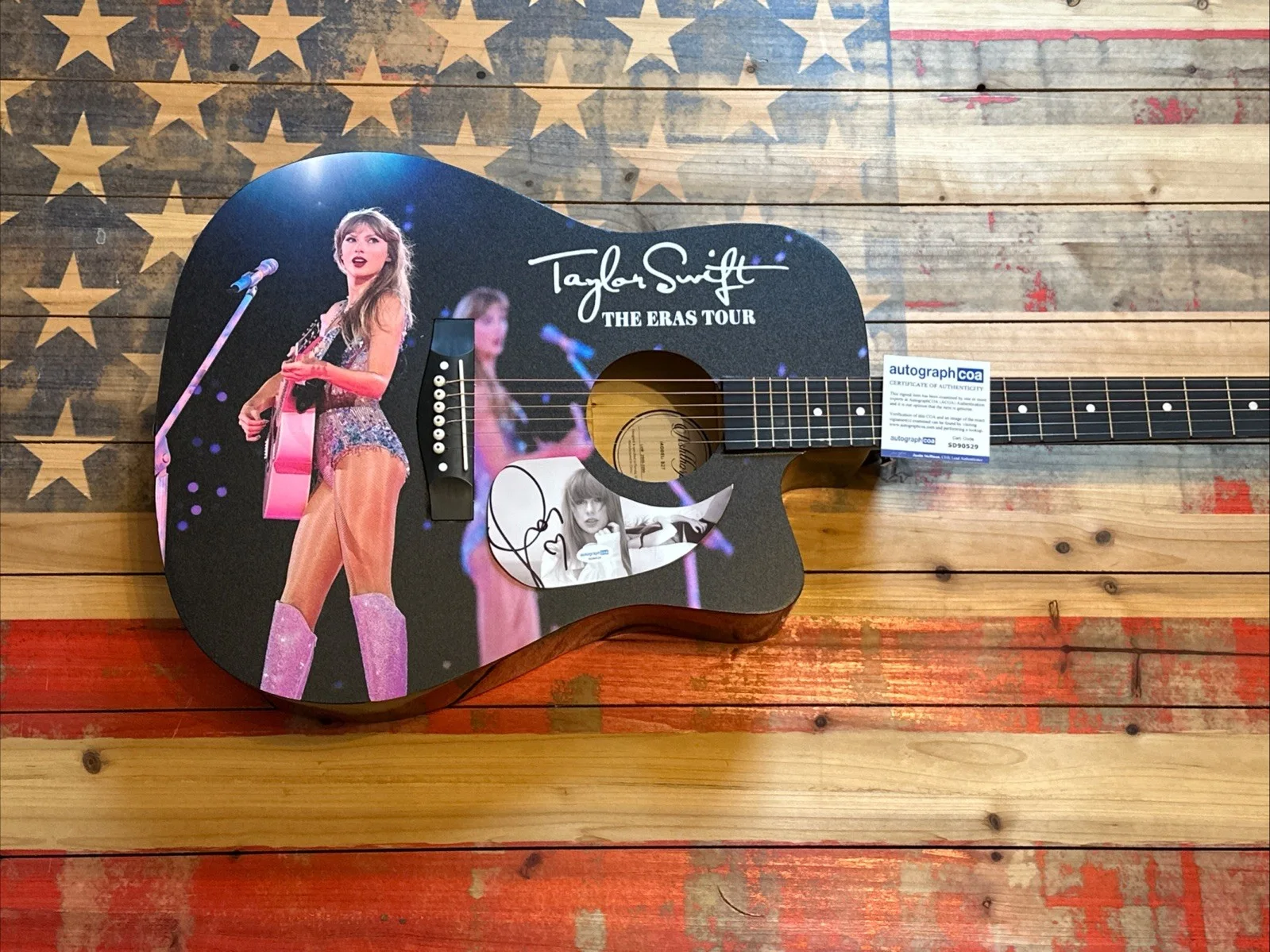 🚨Rare TAYLOR SWIFT Signed CUSTOM FULL SIZE Acoustic Guitar Country ACOA 🚨🚨🎸, изображение 2