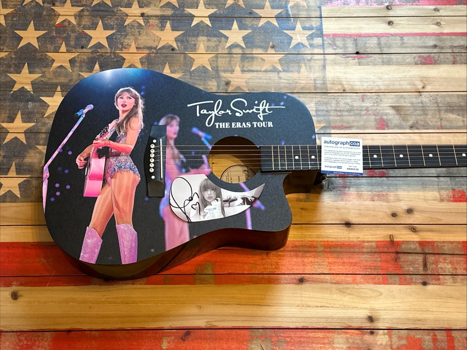 🚨Rare TAYLOR SWIFT Signed CUSTOM FULL SIZE Acoustic Guitar Country ACOA 🚨🚨🎸, изображение 4