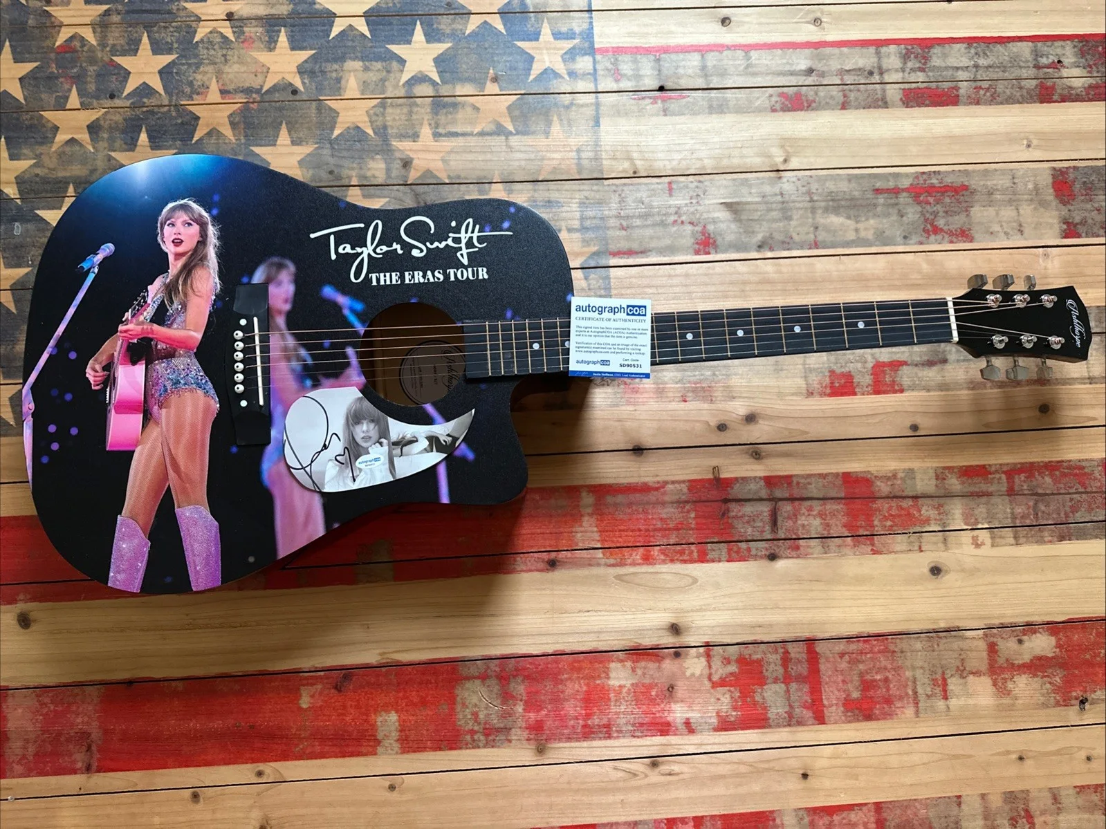 🚨Rare TAYLOR SWIFT Signed CUSTOM FULL SIZE Acoustic Guitar Country ACOA 🚨🚨🎸, image 2