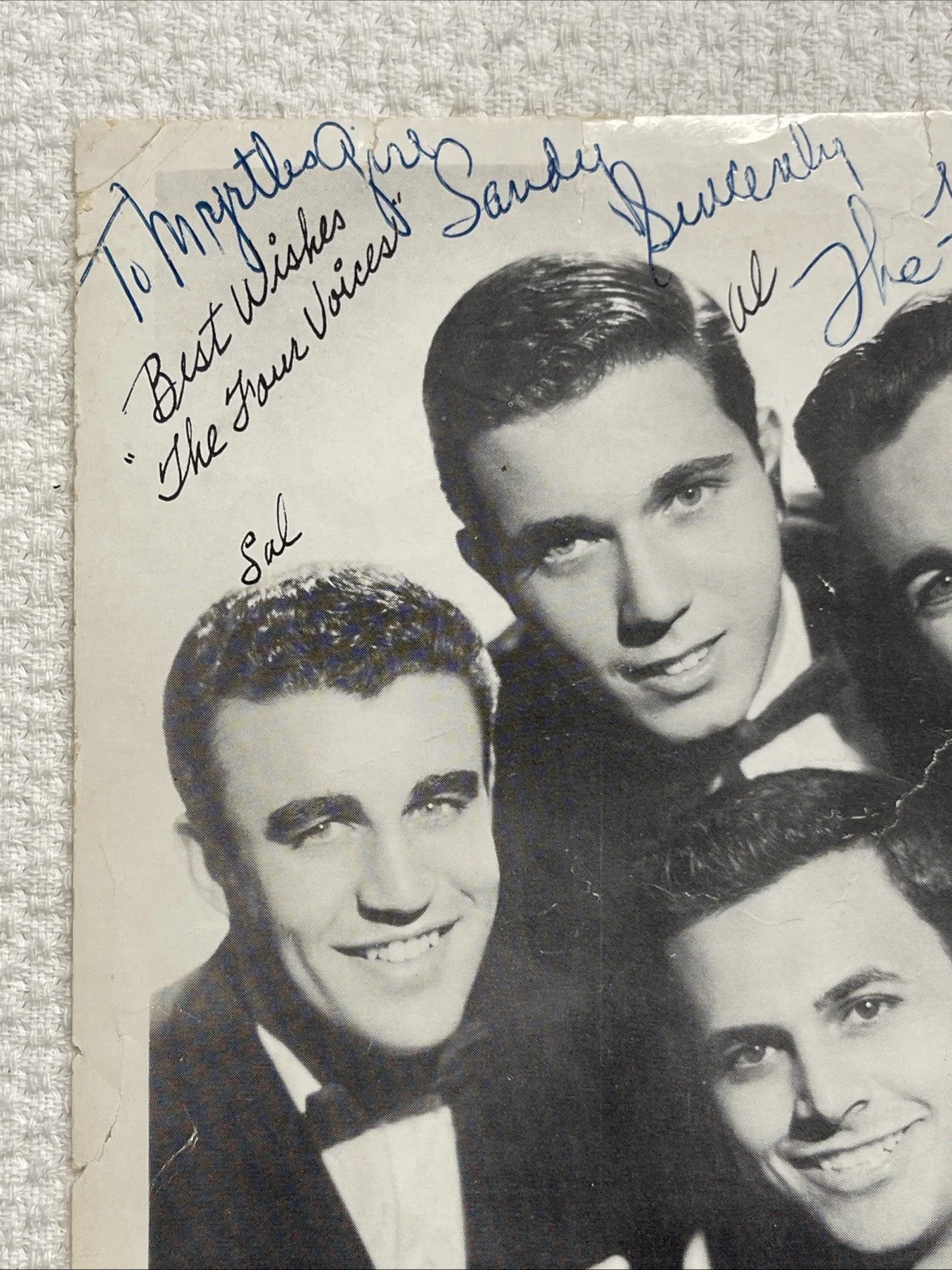 50’s “The Four Voices” Signed Autographed Photo Columbia Records Hit Lovely One￼, изображение 2