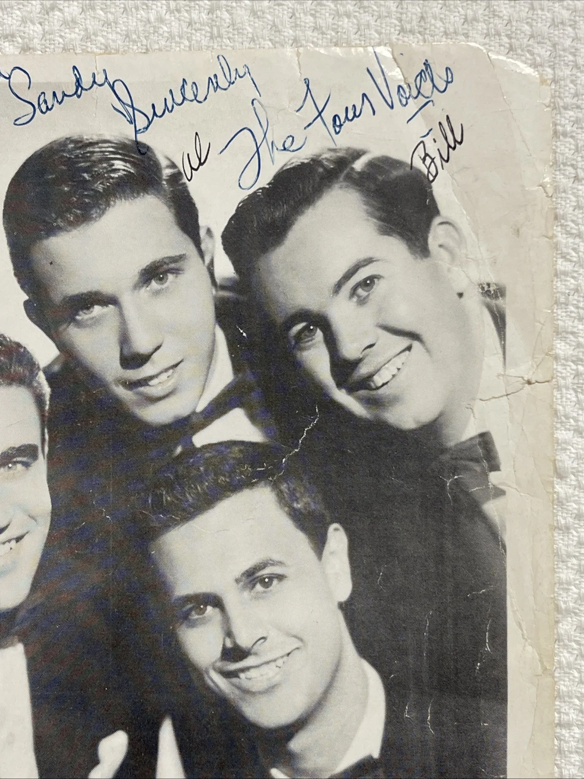 50’s “The Four Voices” Signed Autographed Photo Columbia Records Hit Lovely One￼, изображение 3