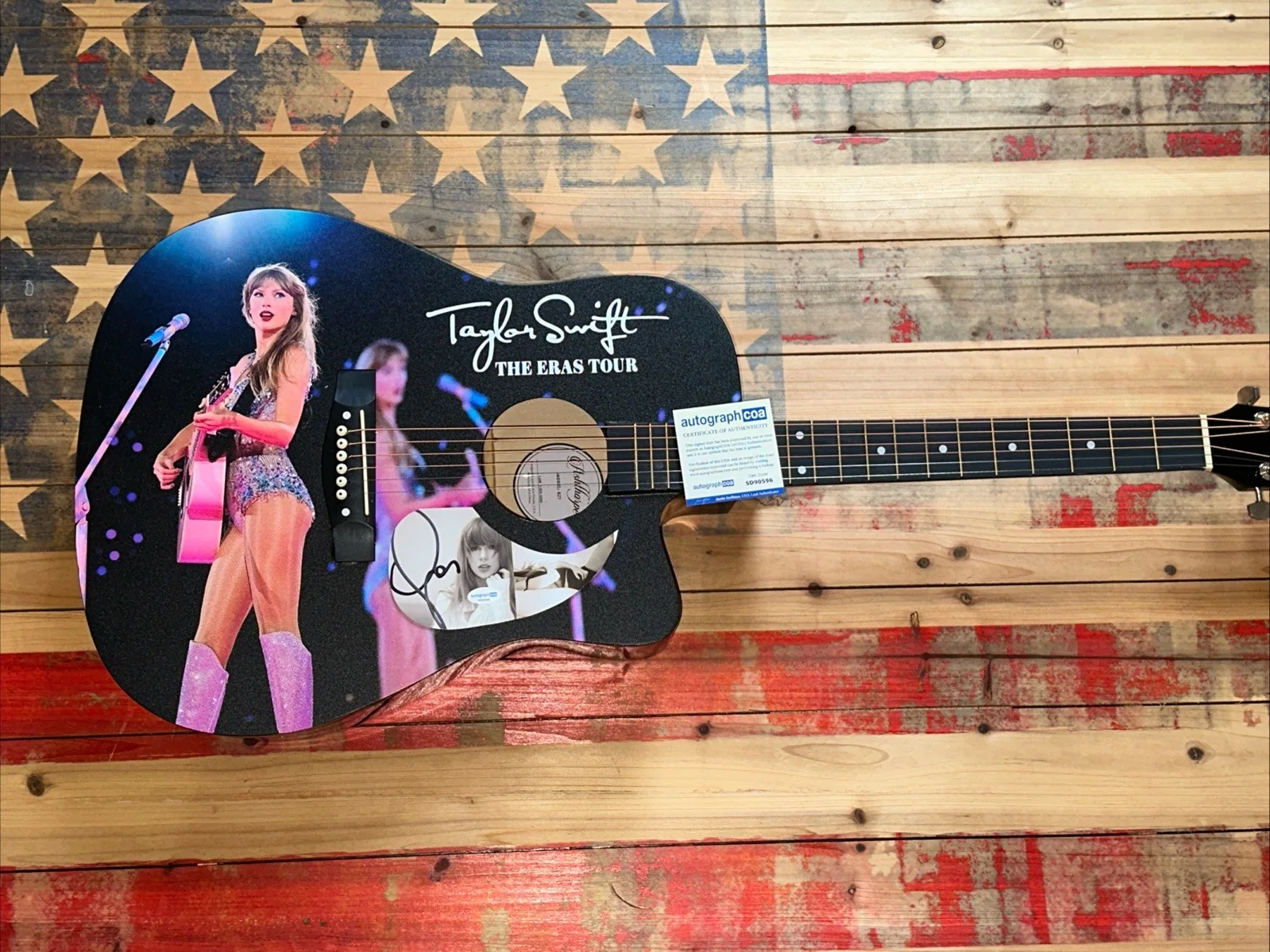 🚨Rare TAYLOR SWIFT Signed CUSTOM FULL SIZE Acoustic Guitar Country ACOA 🚨🚨🎸, изображение 3