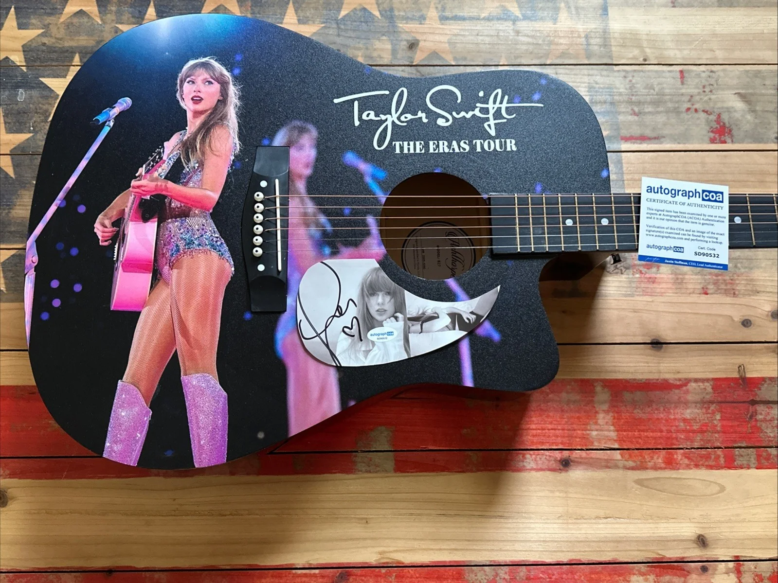 🚨Rare TAYLOR SWIFT Signed CUSTOM FULL SIZE Acoustic Guitar Country ACOA 🚨🚨🎸, изображение 2