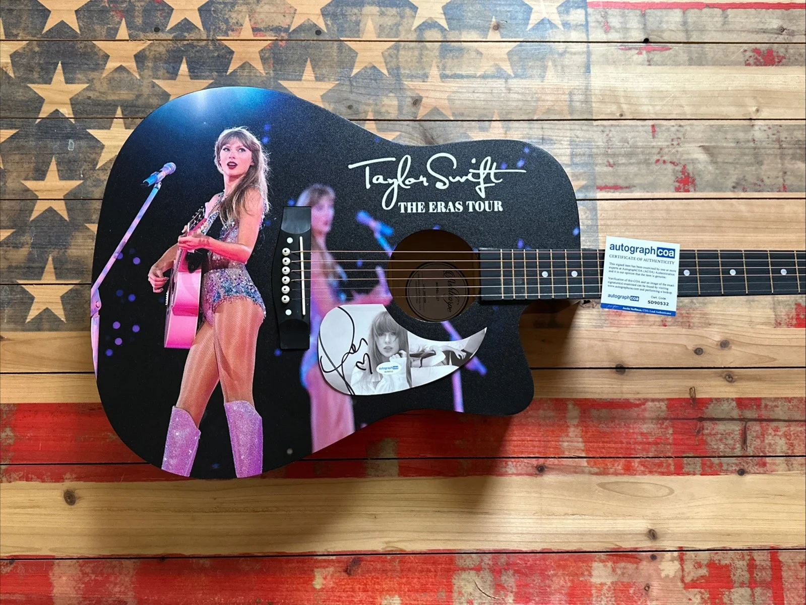 🚨Rare TAYLOR SWIFT Signed CUSTOM FULL SIZE Acoustic Guitar Country ACOA 🚨🚨🎸, изображение 3