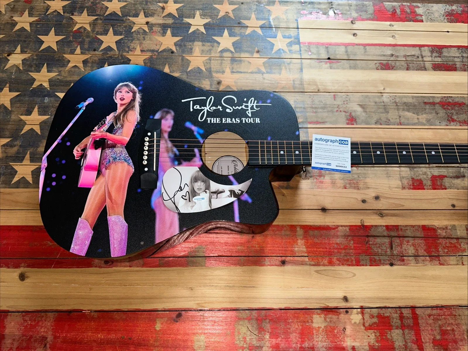 🚨Rare TAYLOR SWIFT Signed CUSTOM FULL SIZE Acoustic Guitar Country ACOA 🚨🚨🎸, изображение 4