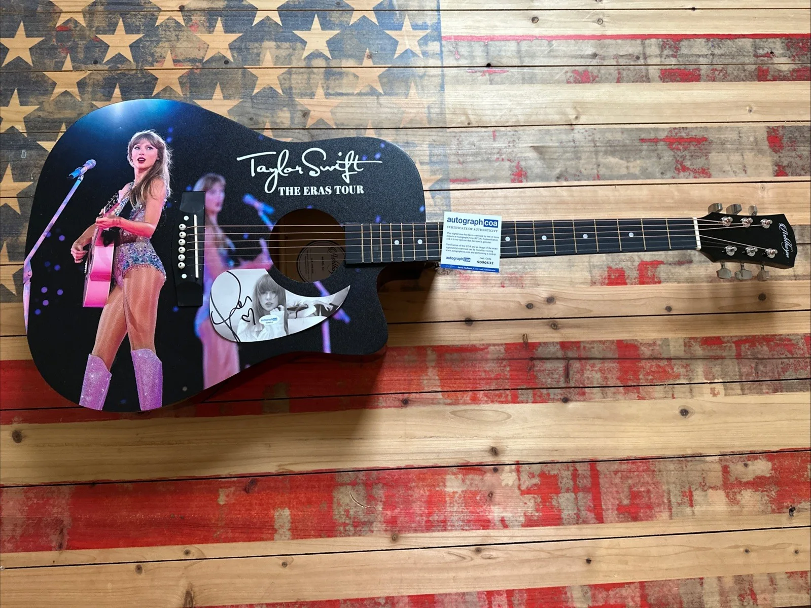 🚨Rare TAYLOR SWIFT Signed CUSTOM FULL SIZE Acoustic Guitar Country ACOA 🚨🚨🎸, изображение 5