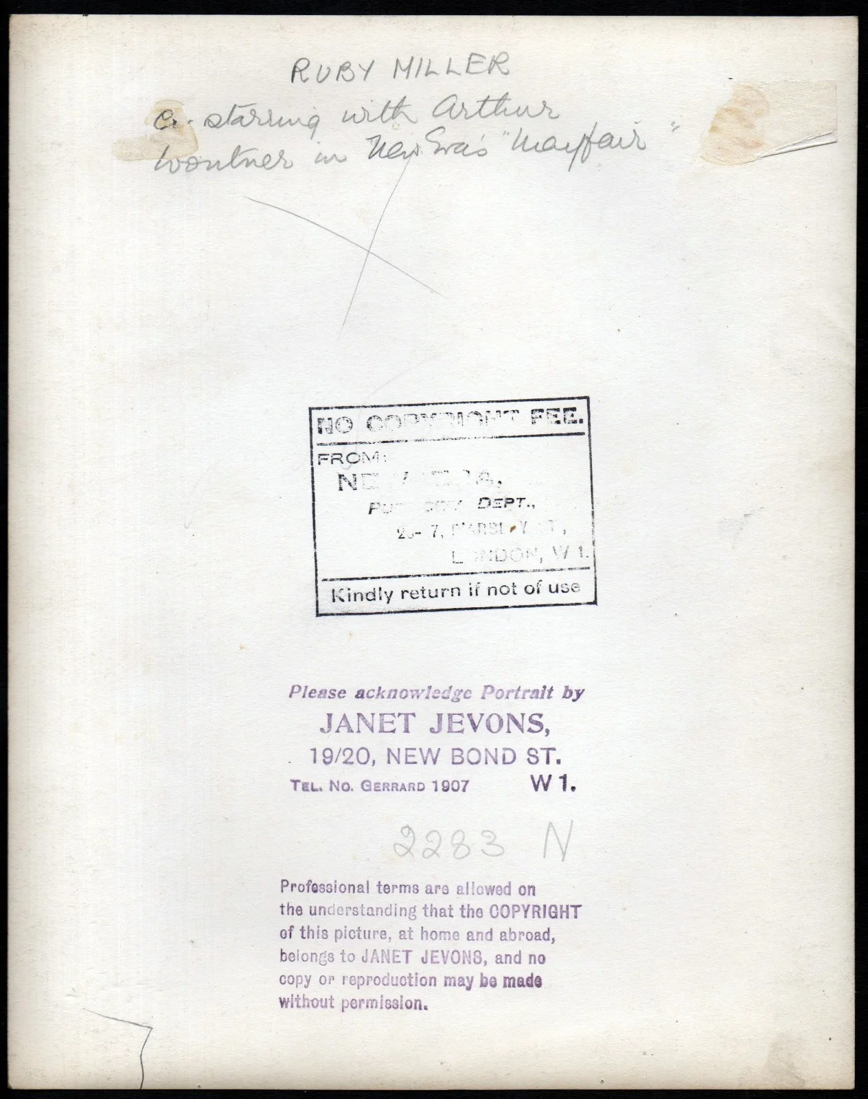 RUBY MILLER 1928 Infamous Lady - Janet Jevons PORTRAIT, image 2
