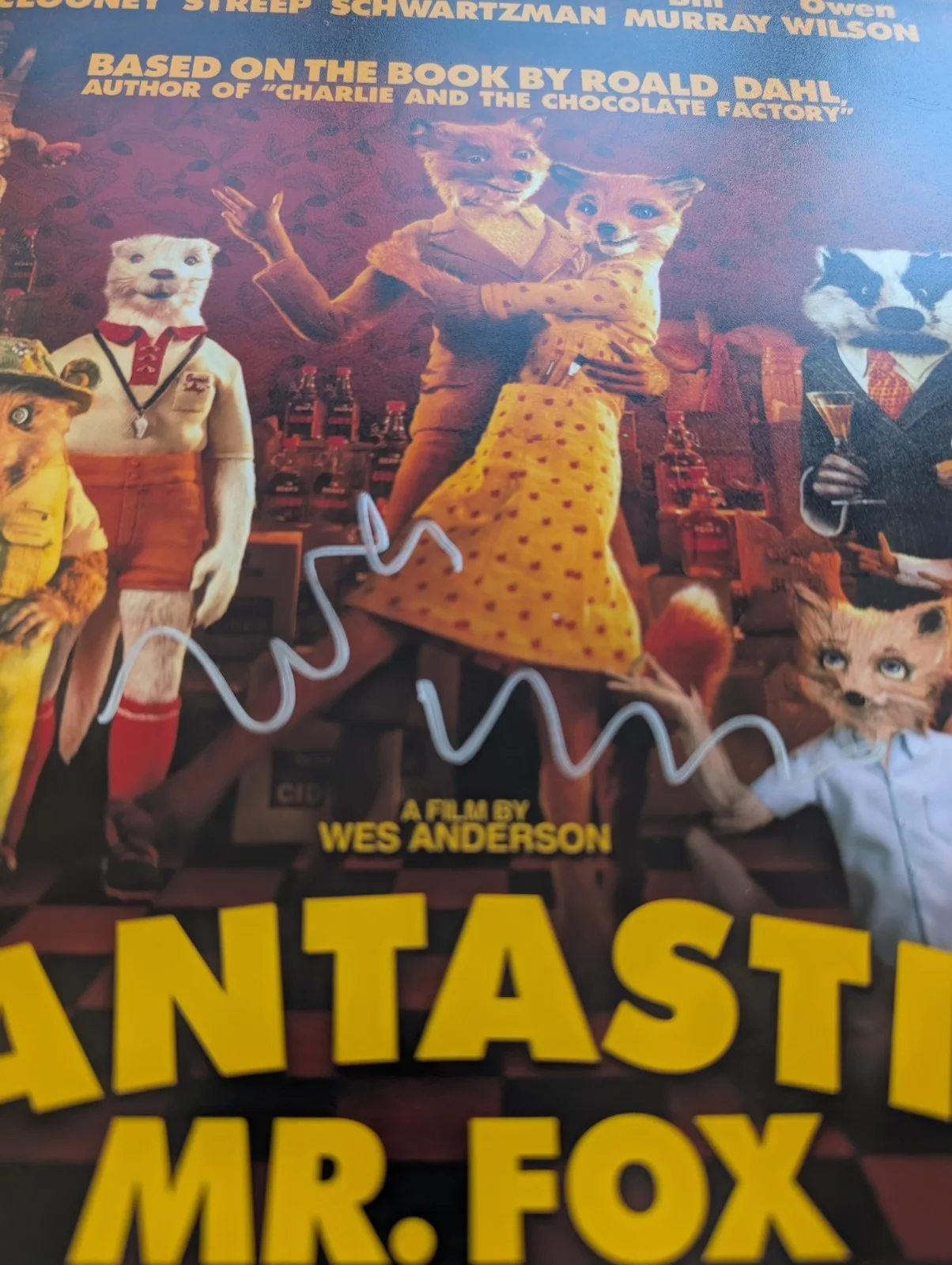 Wes Anderson Signed A4 fantastic Mr Fox poster print SWAU COA, image 2