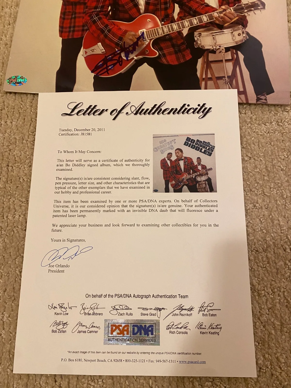 Bo Diddley Signed Autograph Auto Greatest Sides Vol 1 Vinyl Record PSA Certified, изображение 3
