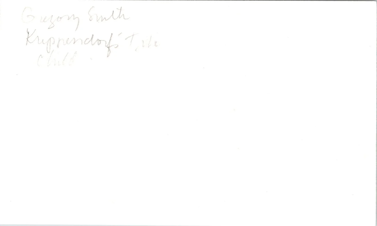Gregory Smith — Gregory Smith Signed 3x5 Index Card Krippendorf's Tribe Autographed, image 2