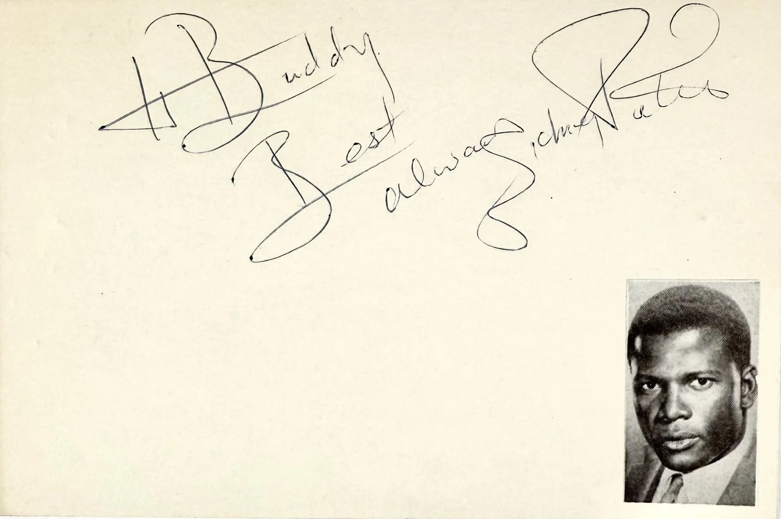 Sidney Poitier — SIDNEY POITIER Signed Autographed 4x6 INDEX CARD The Defiant Ones Porgy and Bess