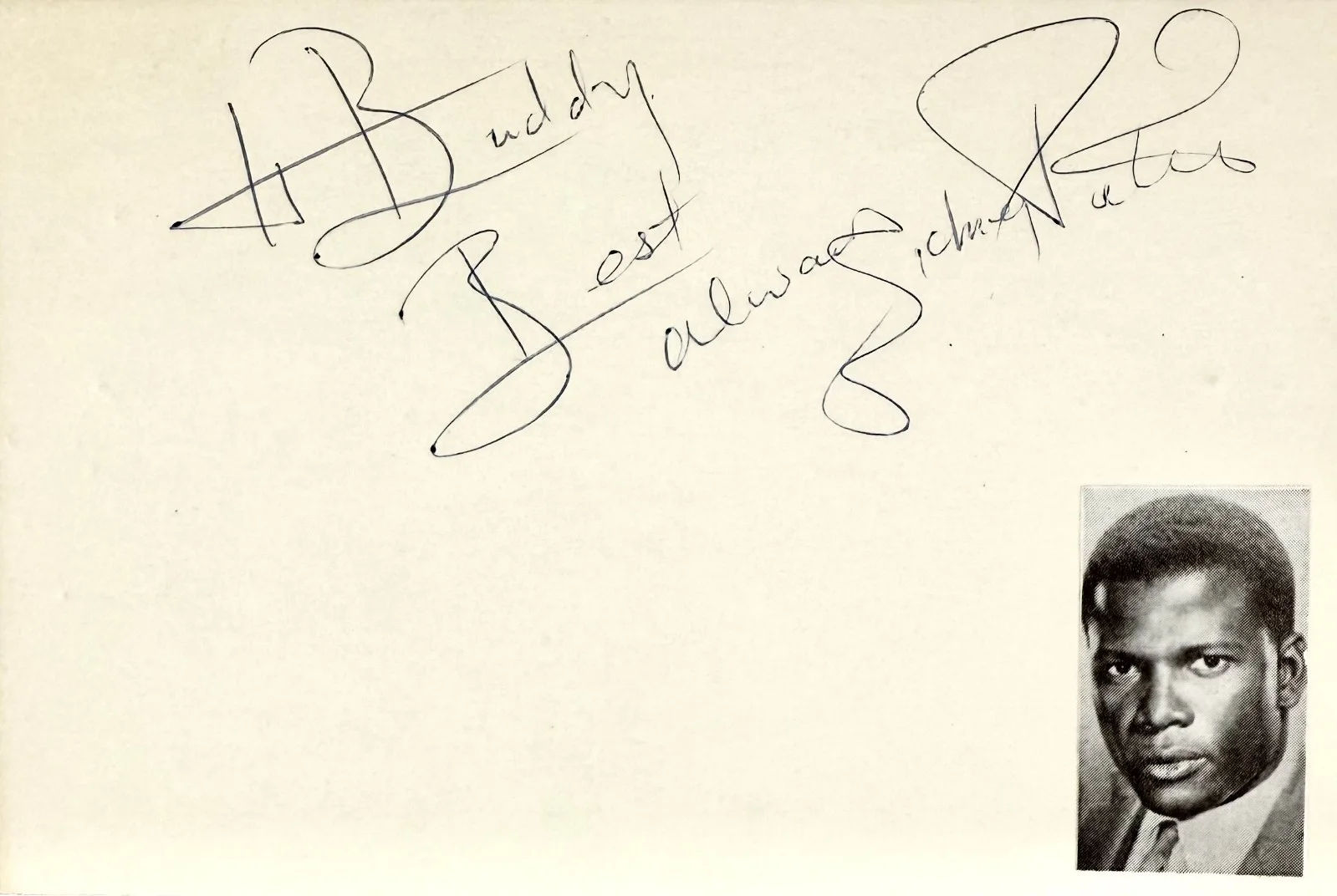 Sidney Poitier — SIDNEY POITIER Signed Autographed 4x6 INDEX CARD The Defiant Ones Porgy and Bess, изображение 4
