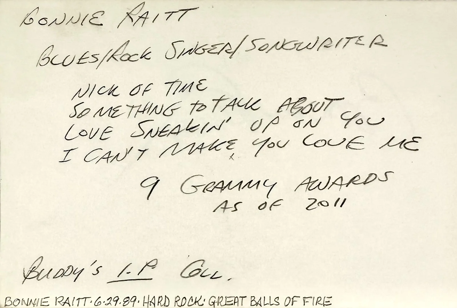 BONNIE RAITT Signed Autographed 4"x 6" INDEX CARD Something to Talk About SINGER, изображение 3