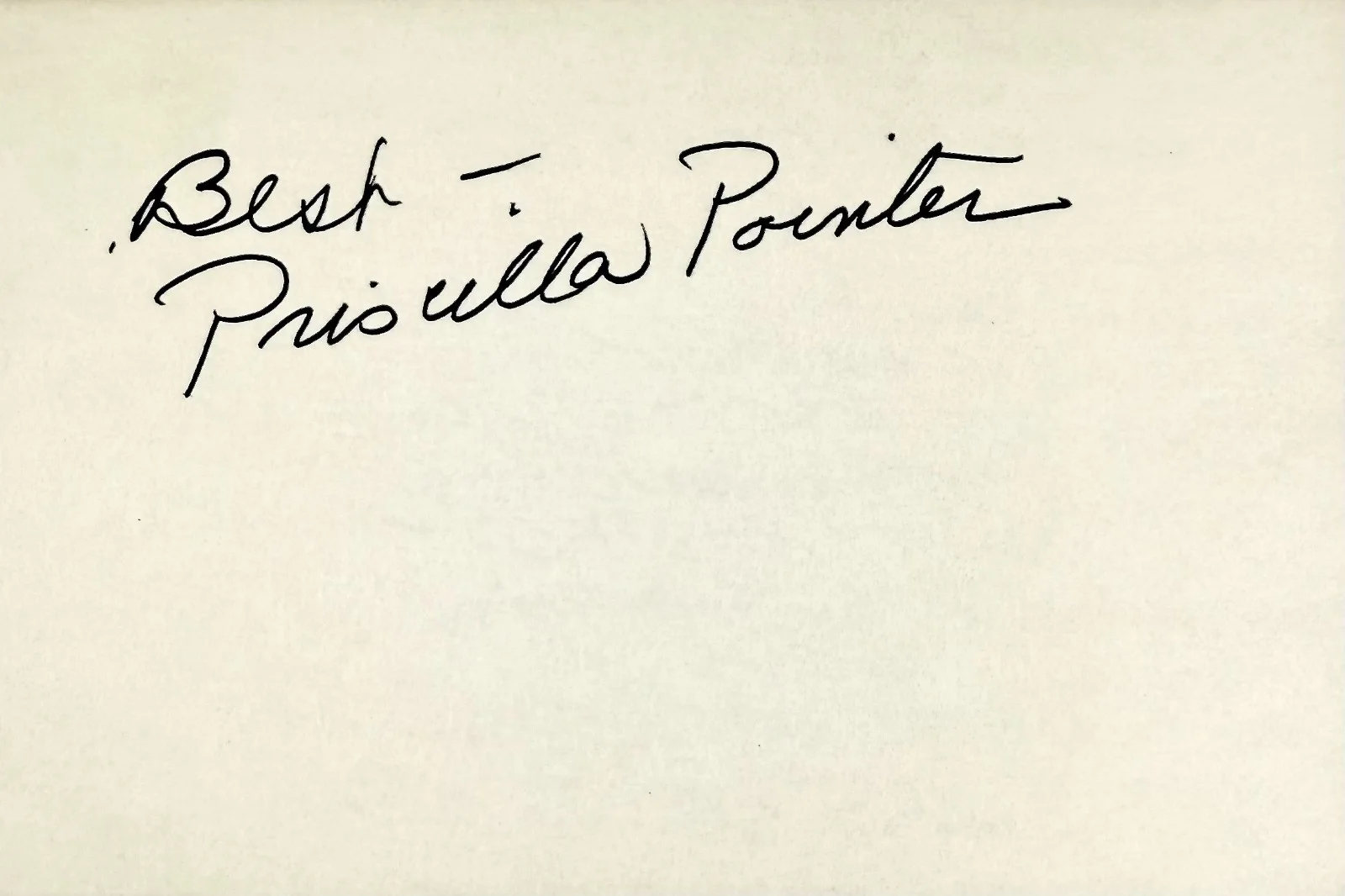 Priscilla Pointer — PRISCILLA POINTER Signed Autographed 4"x 6" INDEX CARD The Onion Field CARRIE, image 4