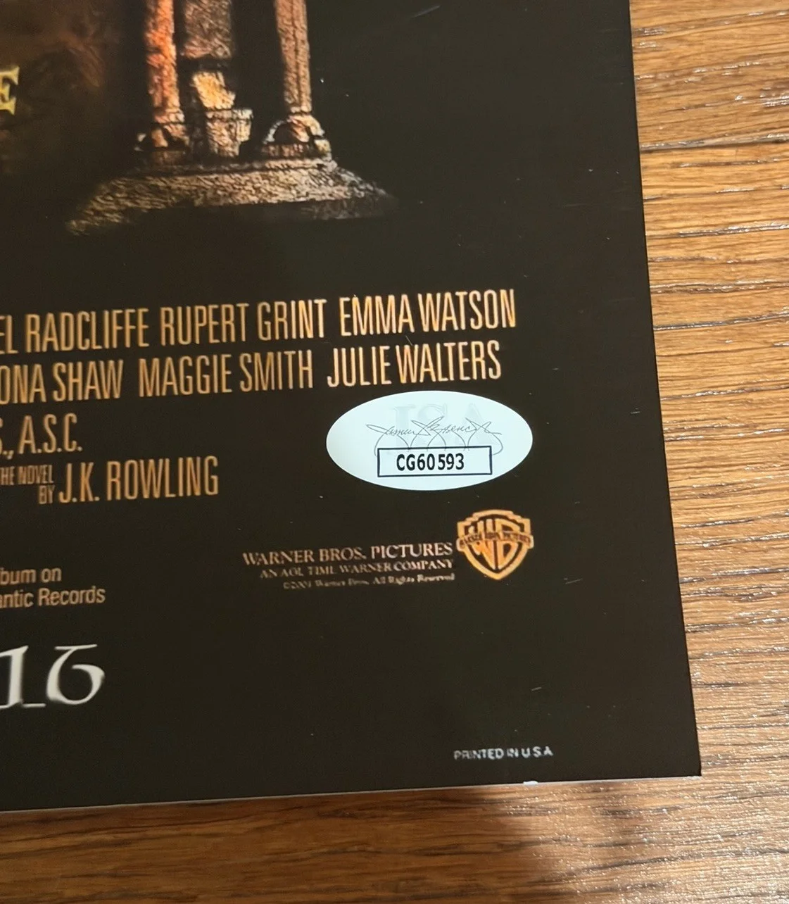Daniel Radcliffe — Daniel Radcliffe Signed Auto Harry Potter And The Sorcerer's Stone 12x18 JSA, изображение 3