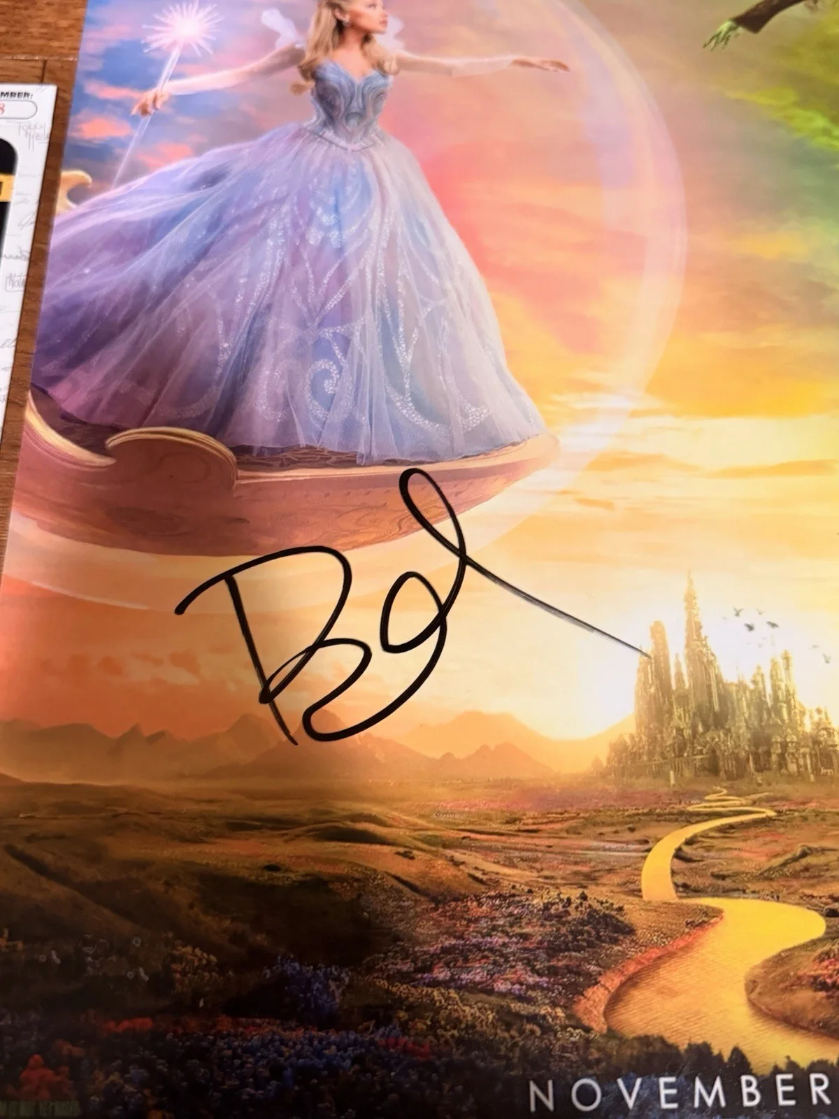 JON CHU — JON CHU + BOWEN YANG SIGNED AUTOGRAPH WICKED FOR GOOD 12X18 PHOTO POSTER JSA COA, image 2