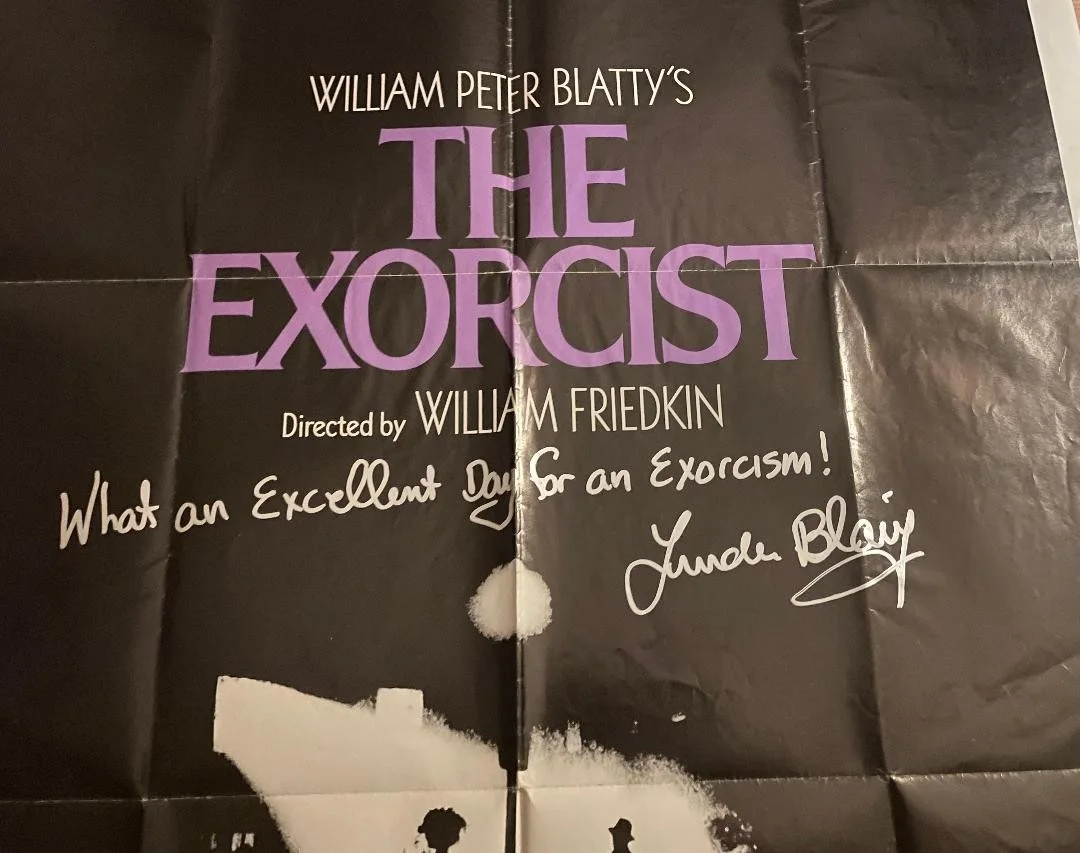 Linda Blair — 1973 The Exorcist Original Folded Movie Poster Signed By Linda Blair/Plus Bonus!, image 2