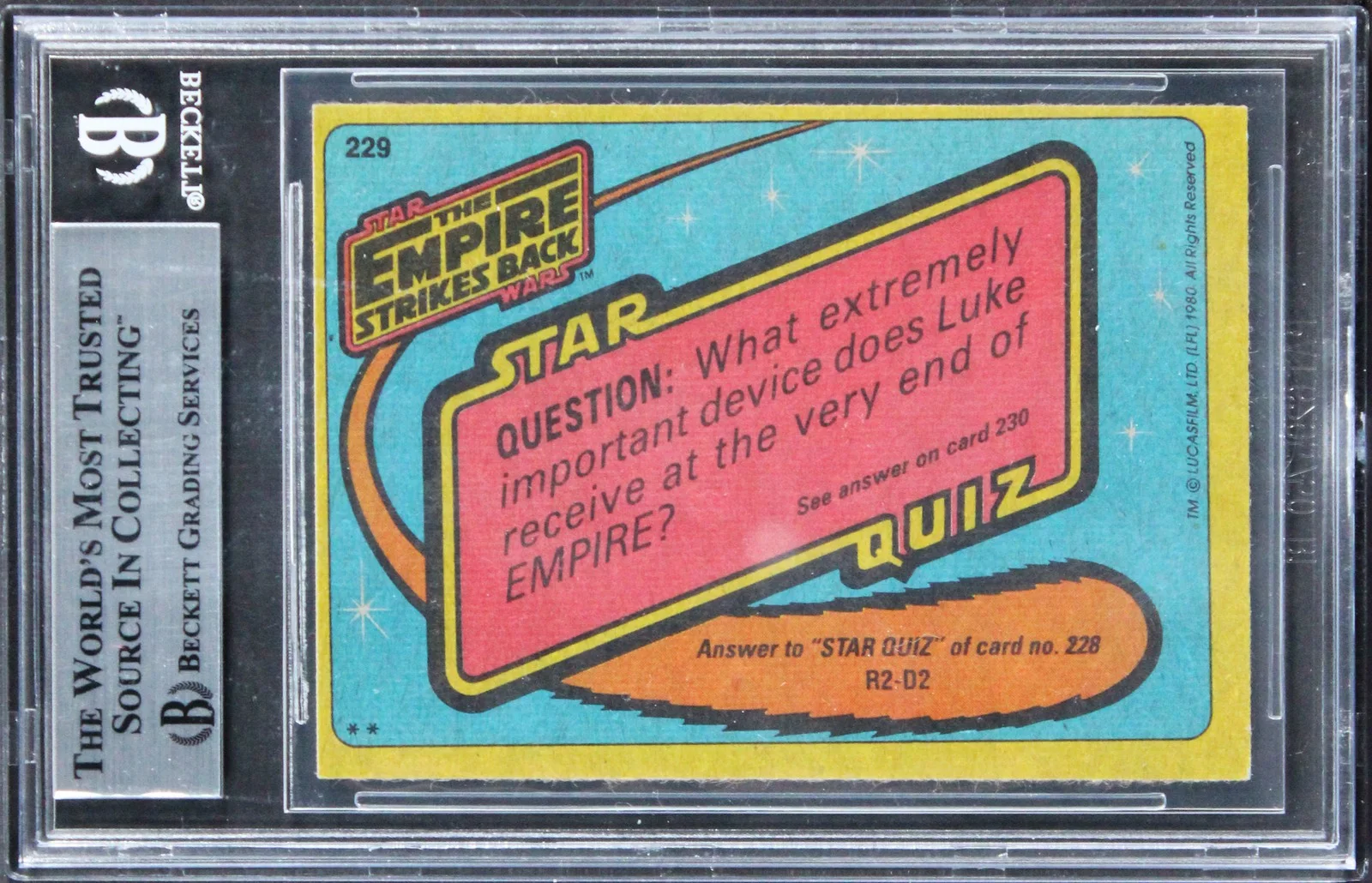 Kenny Baker — Kenny Baker Star Wars Signed 1980 Empire Strikes Back #229 Card BAS Slabbed 1, изображение 2