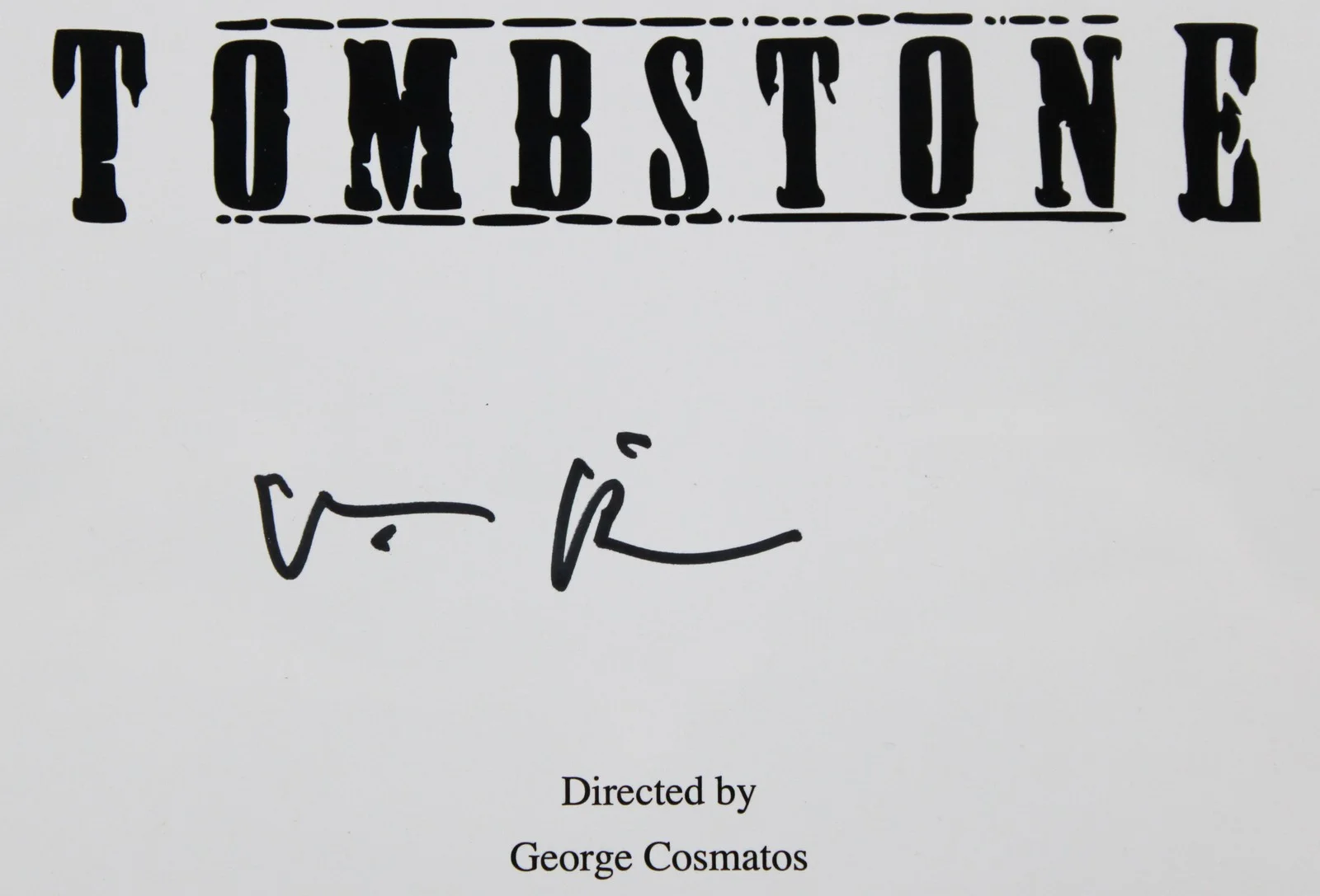 Val Kilmer — Val Kilmer Tombstone Authentic Signed Replica Movie Script JSA #VV75532, image 2