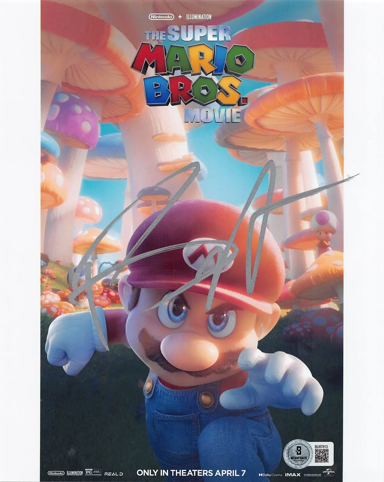 Brian Taylor — Brian Taylor The Super Mario Bros Movie Signed 8x10 Vertical Photo BAS #BU87813
