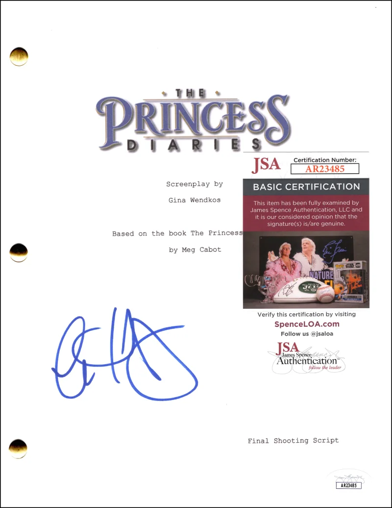 Anne Hathaway — Anne Hathaway Signed Autograph The Princess Diaries Movie Script Screenplay JSA, изображение 2