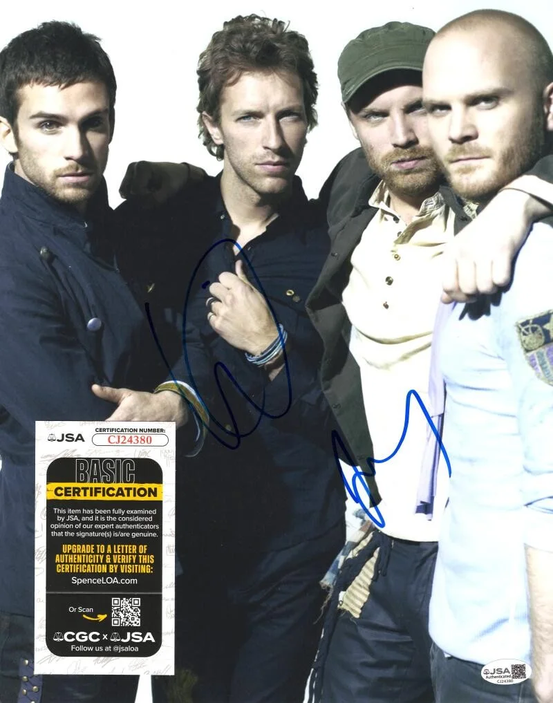 Jonny Buckland, Will Champion — Jonny Buckland & Will Champion Signed Autograph 11x14 Photo Coldplay w/ JSA COA, image 2