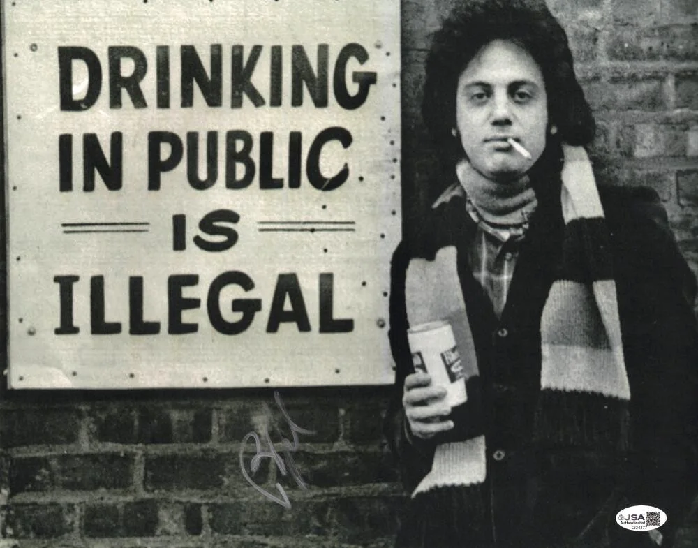 Billy Joel — Billy Joel Signed Autograph 11x14 Photo - Drinking in Public is Illegal JSA COA