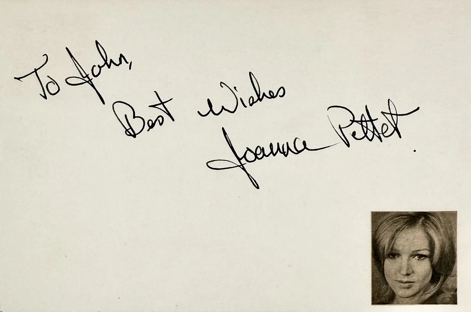 Joanna Pettet — JOANNA PETTET Signed Autographed 4x6 INDEX CARD THRILLER Casino Royale THE EVIL, изображение 4