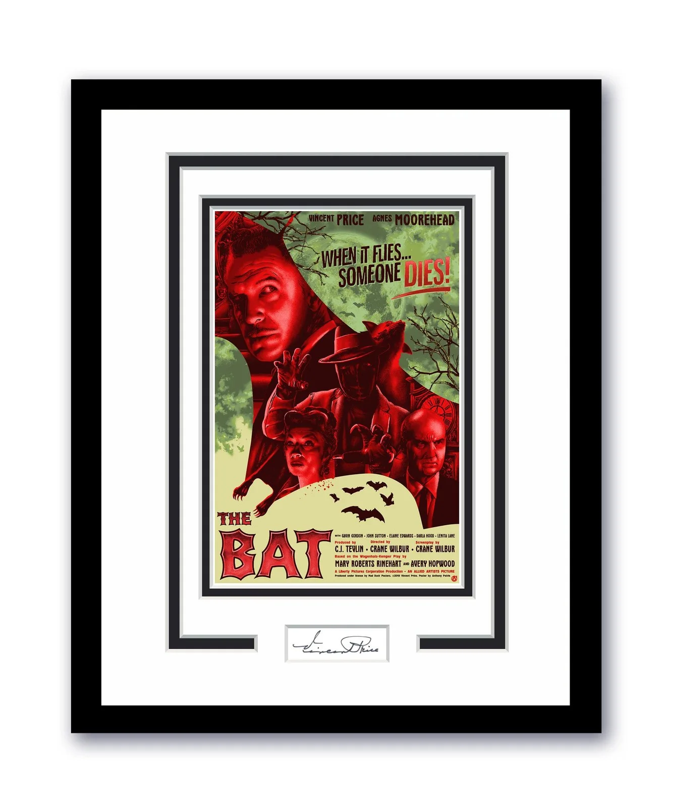 Vincent Price — Vincent Price Autographed Signed 11x14 Framed Photo The Bat ACOA