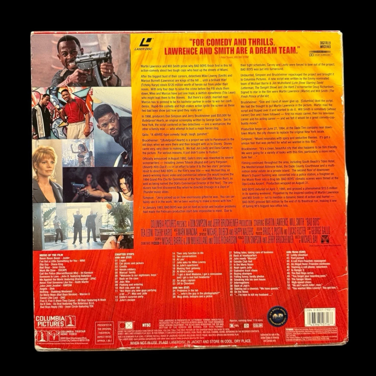 Will Smith & Martin Lawrence Signed Original Bad Boys Laserdisc BAS Beckett COA, image 2